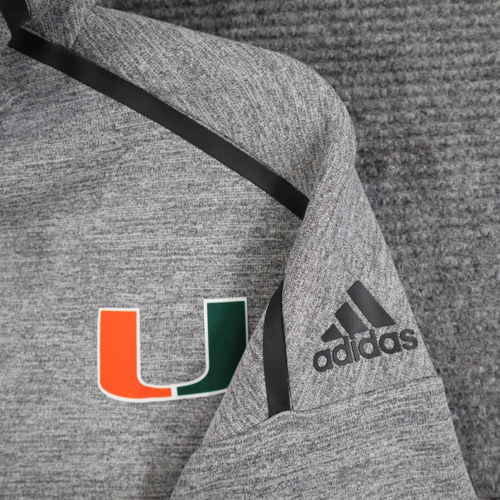 Miami Hurricanes Adidas Full Zip Hoodie Women S Pinstripe Bowl Patch Tech Fleece - Picture 4 of 11